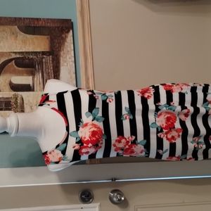 Black and white maxi summer dress